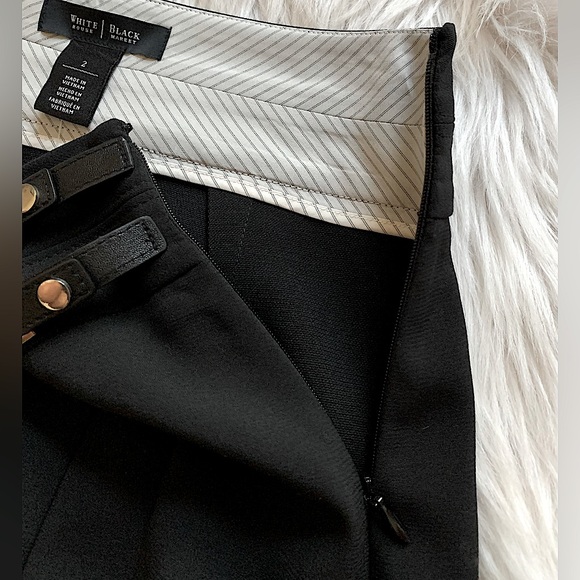 WHBM Black Skirt w/ Side Buckle and Front Slit - Picture 11 of 16